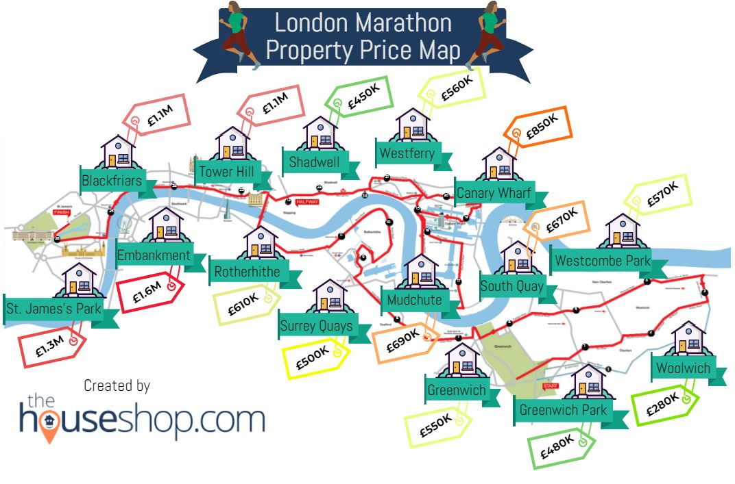 London Marathon Property Price Map Infographic